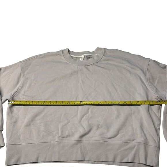 Lululemon Women’s 12 Crewneck Sweatshirt Natural Beige Oversized Cotton Crop - Picture 7 of 8